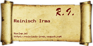 Reinisch Irma névjegykártya